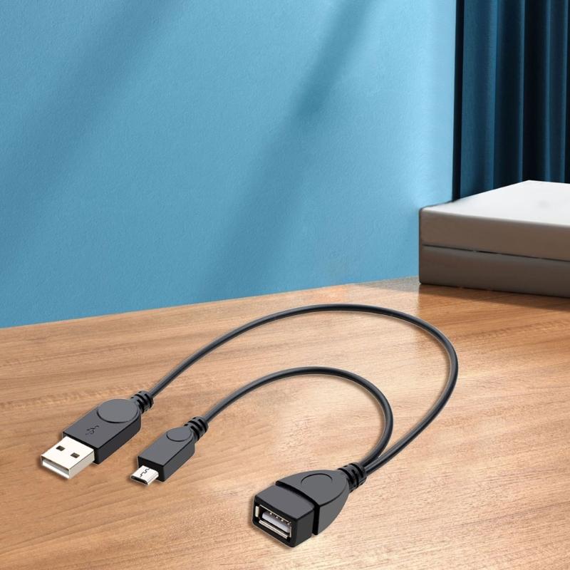 Адаптер MicroUSB - USB с поддержкой OTG MicroUSB (Кабель OTG с питанием) Кабель для легкого подключения периферийных устройств