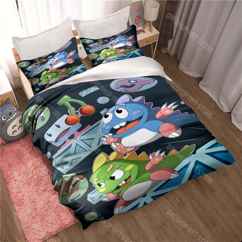 Мультяшное постельное белье Bubble Bobble наволочка пододеяльник спальня дом комфорт принт большая кровать украшение спальни детский подарок