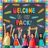 63Pcs Classroom Bulletin Board Decorations Set - Welcome to Our Pack Crayon Cutouts with Border Trims for School Classroom Door Home Wall Decorations