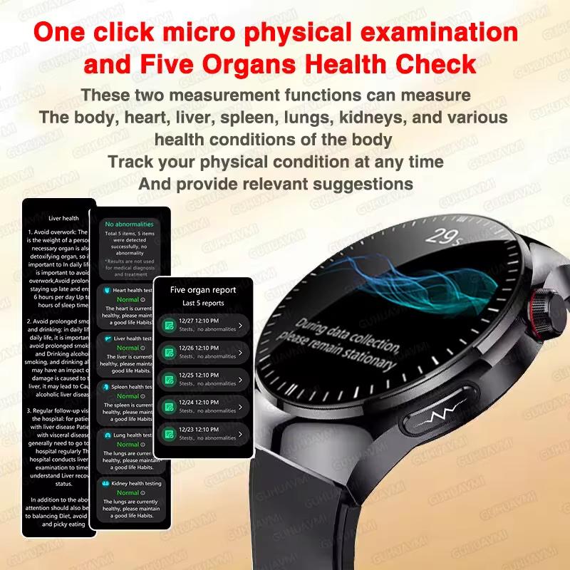 2025 New High-precision ECG Blood Lipids Uric Acid Risk Assessment Smart Watch Pulse Body Fat BP Dynamics Health Monitor