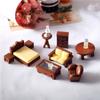 1/12 Dollhouse Mini Wooden Stool Simulation Chair Furniture Model Toys