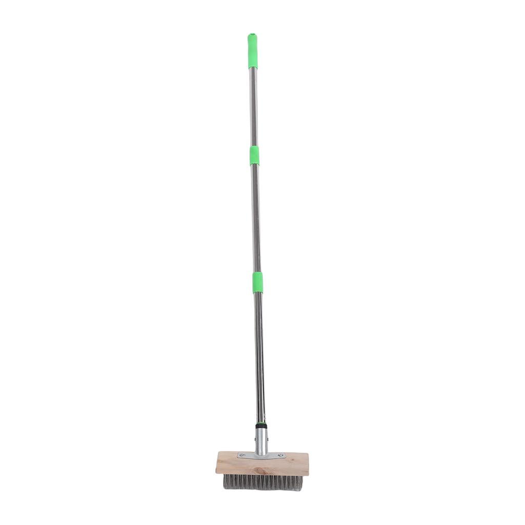 Stainless Steel Floor Scrubber Deck Wire Scratch Scrub Brush Moss Remover with 1.2m Long Handle for Outdoor Heavy Duty