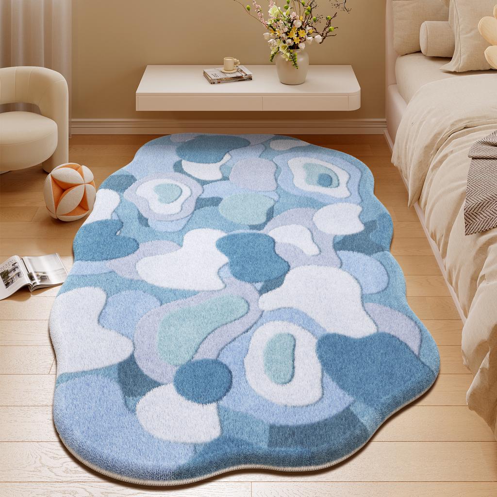 Ковер для украшения гостиной неправильной формы, дофаминовые ковры для спальни, толстый плюшевый прикроватный коврик, пушистый мягкий коврик для прихожей