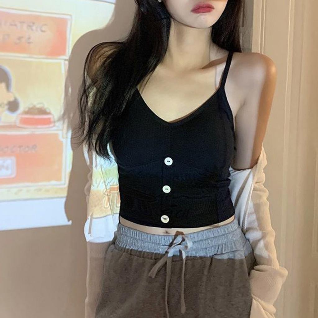 Летние майки для женщин, топы-бюстгальтеры для женщин, майки-топы с встроенным бюстгальтером с подкладкой, майка без рукавов, базовый однотонный сексуальный V-образный вырез