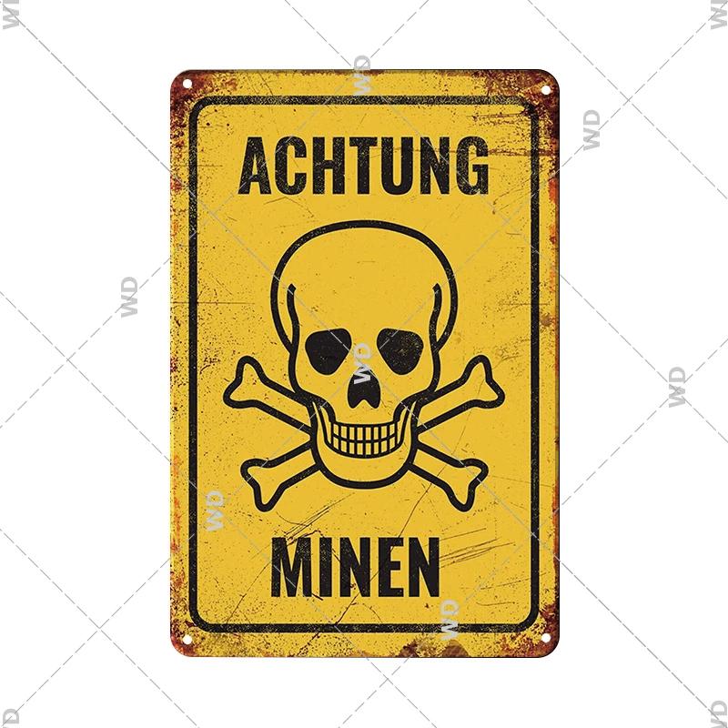 Caution Metal Tin Sign Vintage Metal Plaque Warning Slogan Retro Metal Posters Plate Signs Door Factory Home Wall Decor