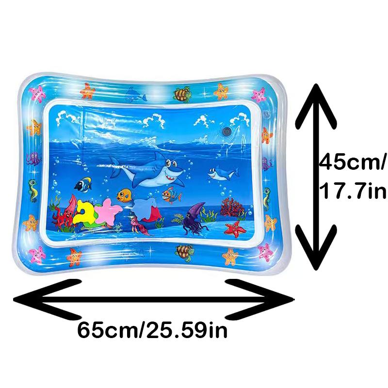 65cm Square Shape Inflatable Baby Water Play Mat Infant Kid Tummy Time Water Pad Cushion Early Educate Develop Activity Toy
