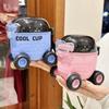 С колесиками Детский стакан с трубочкой Стакан для воды в форме марсохода Креативная бутылка для воды Подарок для студента Игрушка