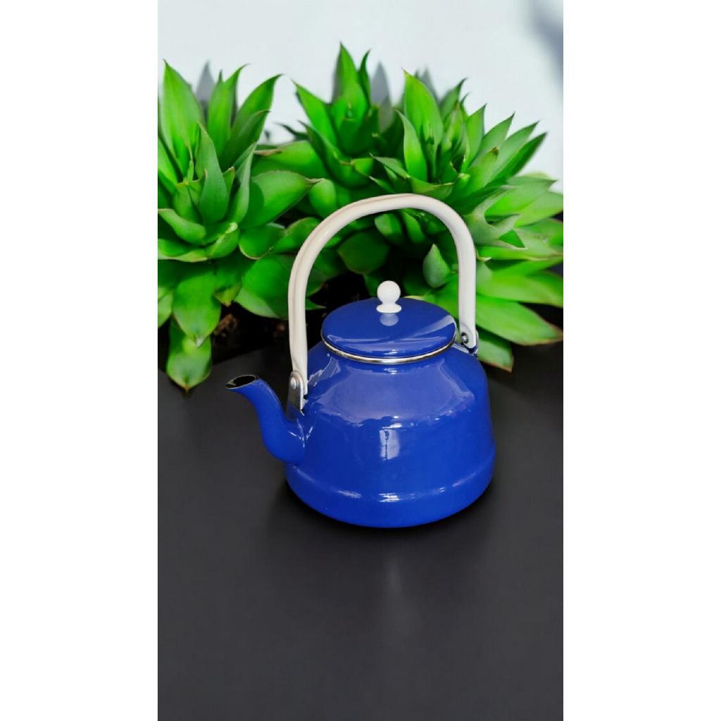 Эмалированный чайник для кофе с травами, чая, 3,5 литра, с верхней ручкой, красный, винтажный