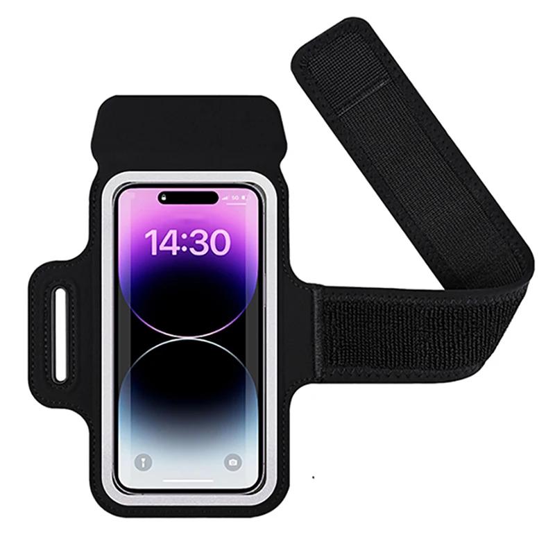 HAISSKY Elastic Running Sport Armbands For 17 16 15 14 13 12 Pro Max 15 Plus Ultra-thin Phone Arm Bag For Samsung S25