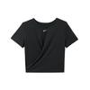 Dri-Fit Ретро однотонный логотип с графическим круглым вырезом и короткими рукавами, женские топы, черные DD4922-010