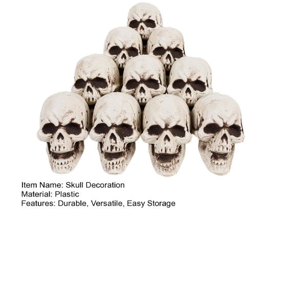 10Pcs Halloween Skeleton Decor Mini Skulls for Party Realistic Skull Props Thrilling Table Decoration