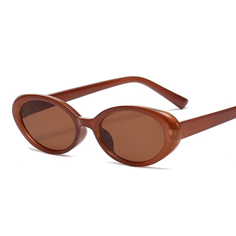 Овальные винтажные солнцезащитные очки женские дизайнерские брендовые ретро солнцезащитные очки женские маленькая оправа зеркальные модные прозрачные черные