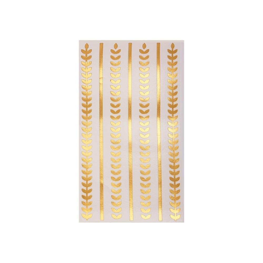 Golden Color Hair Tattoo Sticker Waterproof Metal Style Tattoo Stickers Makeup
