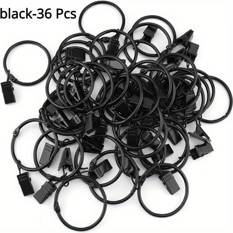 12/36/40 шт. кольцо для штор с зажимом, зажим для штор с кольцом, вешалка для штор, кольцо диаметром 33 мм/1,26 дюйма, встроенный карниз, винтажный черный