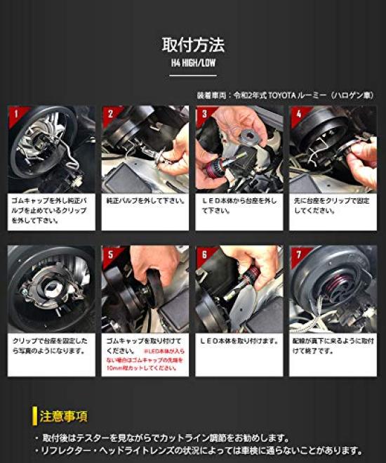 Yours Светодиодная фара H4, комплект из 2 светодиодных лампочек для левой и правой стороны, 12000LM S [Белый 6000K] y22-2082 [2]