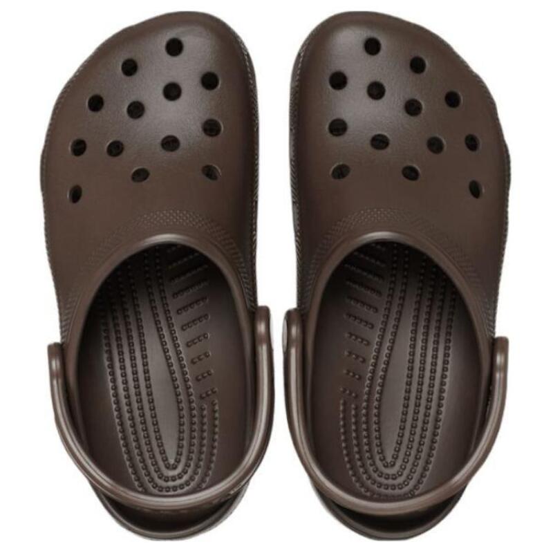 Crocs Классические клоги из искусственной кожи, модные и универсальные дырчатые туфли унисекс, коричневые