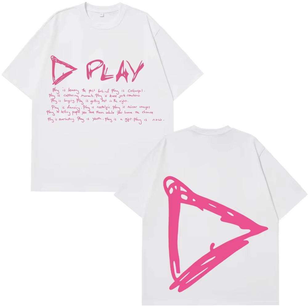 Эд Ширан Play Tour Новая мужская футболка Стильный Харадзюку Уличный стиль Свободный крой Повседневная Подходит для пар Стритвир Топ