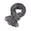 Women Scarf Solid Color Pleated Design Versatile Long Scarf Retro Style Versatile Comfortable Cotton Linen Shawl