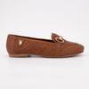 Women's Cherry Woven Leather Moccasin with Buckle