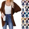 Women's Solid Color Comfortable Home Cardigan Long Shirt Shawl Jacket