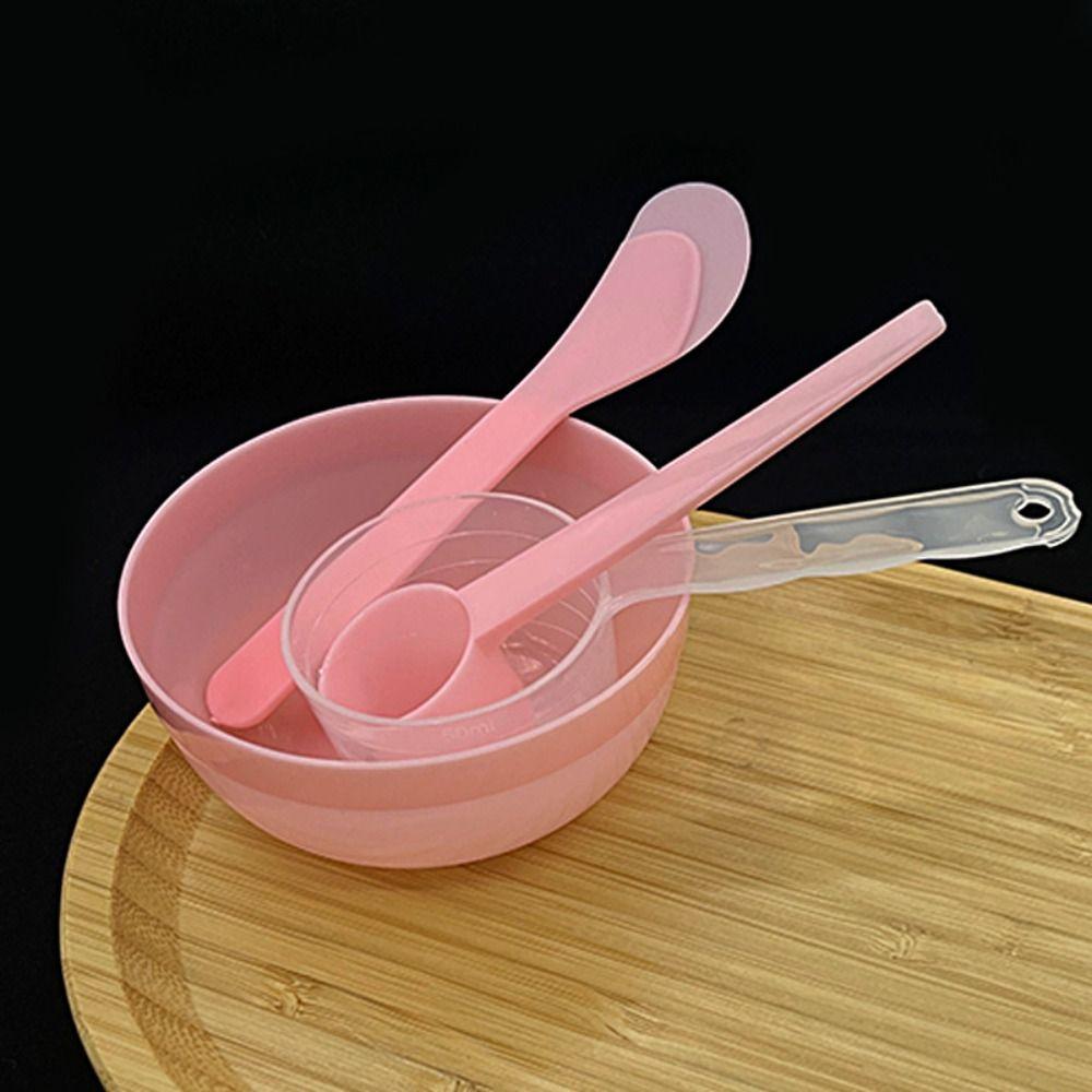 4Pcs/Set DIY Face Mask Mixing Bowl Set Plastic Facial Mask Spatula Tool Homemade   Skin Care Tool