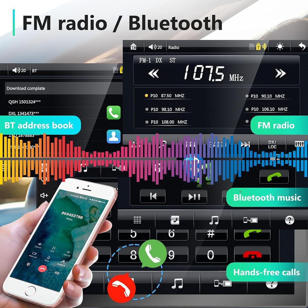 Car Audio 2 Din Car Stereo CarPlay Android Hodozzy Chip Car Stereo Bluetooth HD Touchscreen Car Radio Double Din Car Audio Backup FM RCA Audio & Auto,