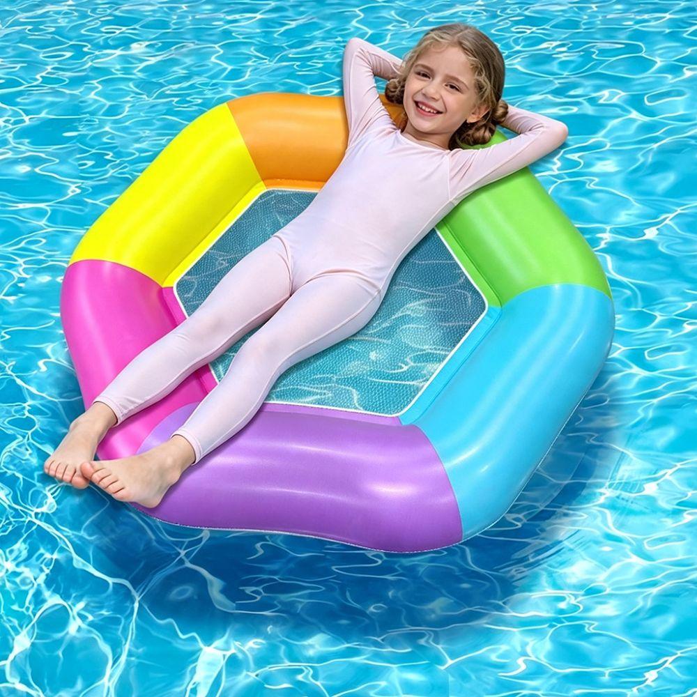 Thickened Hexagonal Colored Inflatable Float Hexagonal Pool Float Cool Floating
