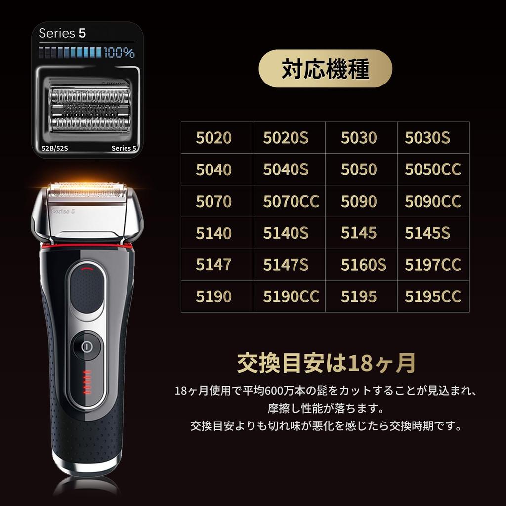 Braun Shaver Compatible Series 5 Replacement Blade 52B 52S Compatible Product Braun Series 5 Shaving Replacement Blade Integrated Net Blade and Inner