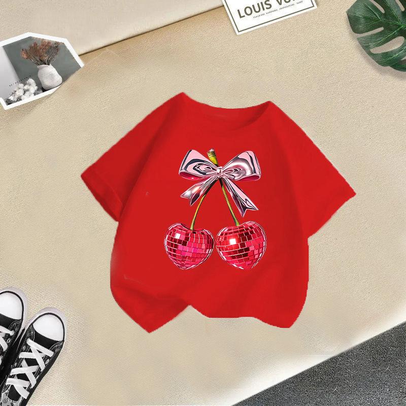 Children's Casual Short-sleeved T-shirt - Summer Girl's Cute Cherry T-shirt