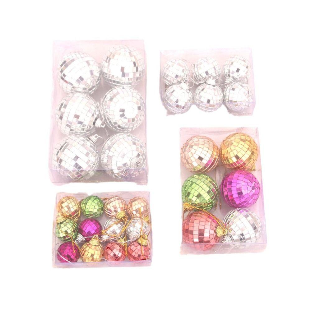 3 см/4 см/5 см/6 см Мини Диско Подвесные Шары Стеклянная Рождественская Елка Подвеска Подарок На Новый Год