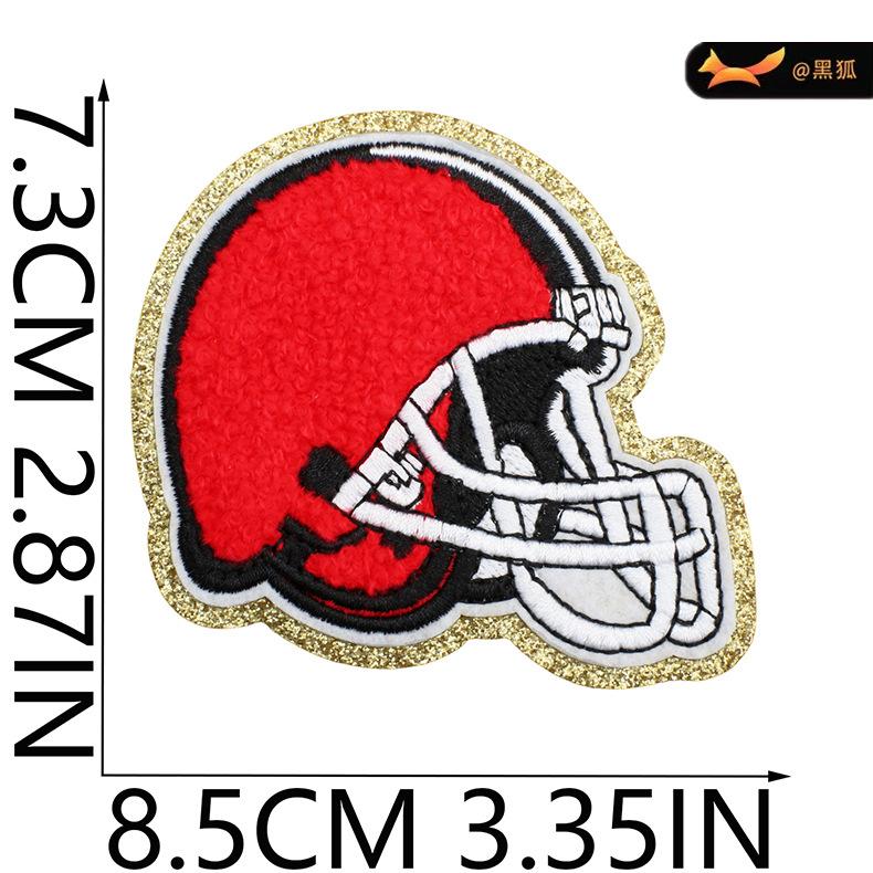 Black Fox Glitter Powder Football Chenier Embroidery Cloth Sticker Baseball Uniform Decoration Diy Patch