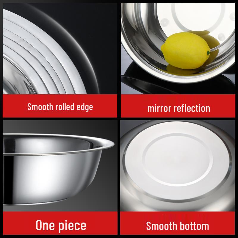 Stainless Steel Large Multi-Purpose Basin for Vegetables, Noodles, Baby Bath, Laundry, and More