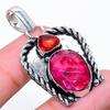 Ruby Natural Garnet Gemstone 925 Sterling Silver Jewelry Pendant 1.85" M6l98