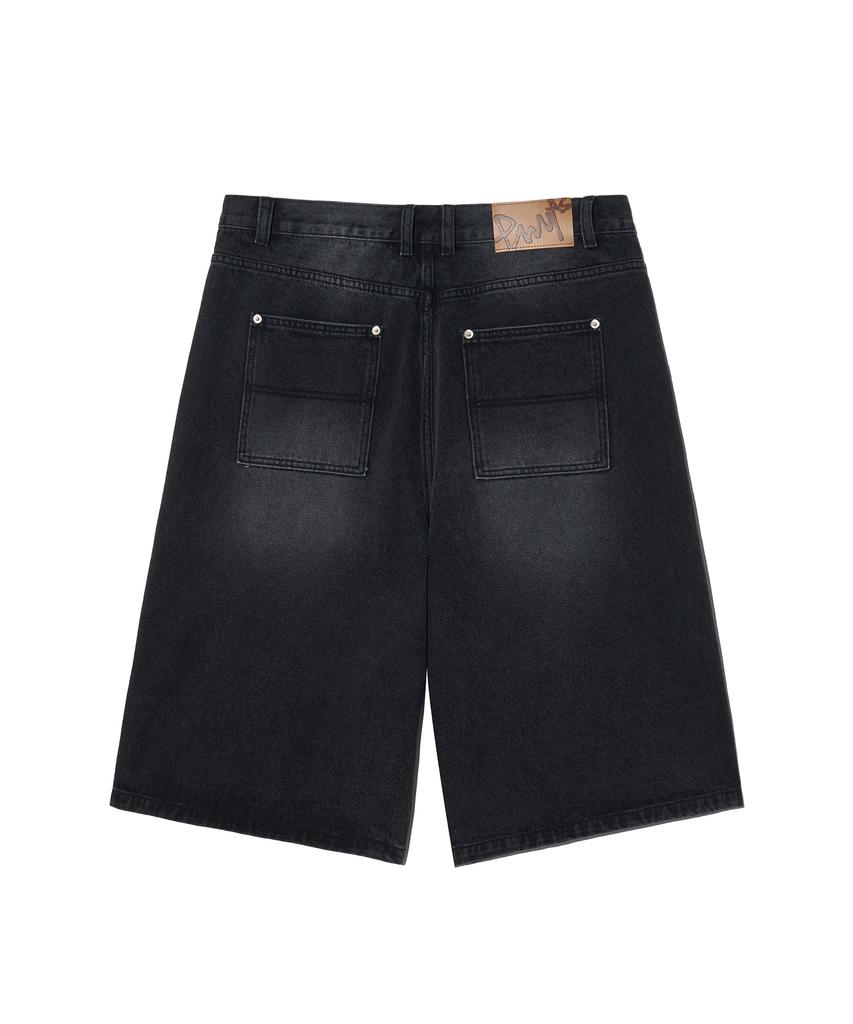 PHYSICAL DEPARTMENT Washed Bermuda Denim Shorts_Black