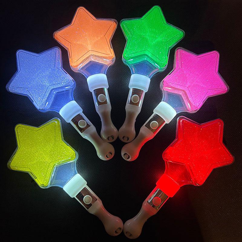 Glowing Five-Pointed Star Cheer Sticks - Custom Party Props