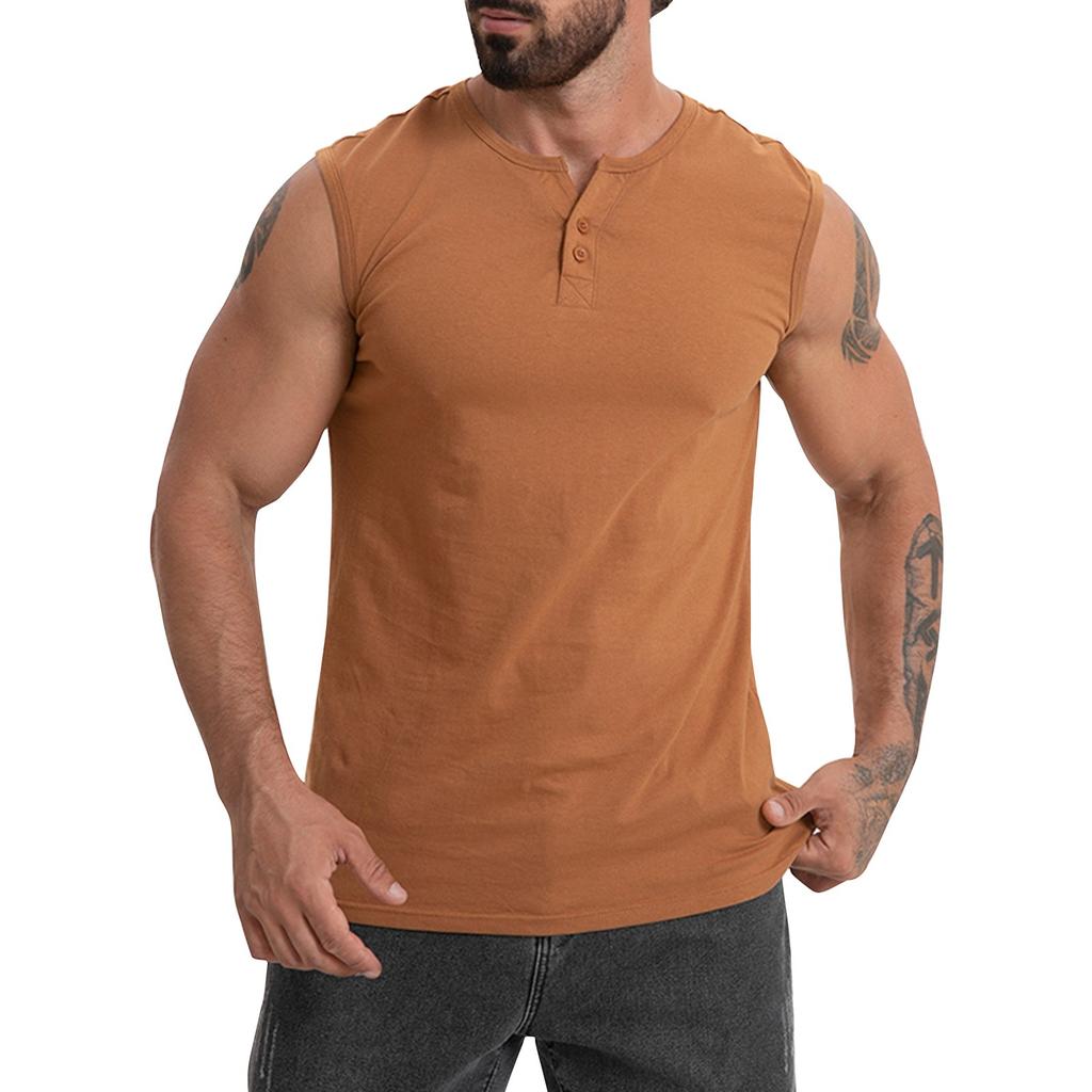 Мужской летний однотонный спортивный жилет с пуговицами, мужской спортивный повседневный жилет