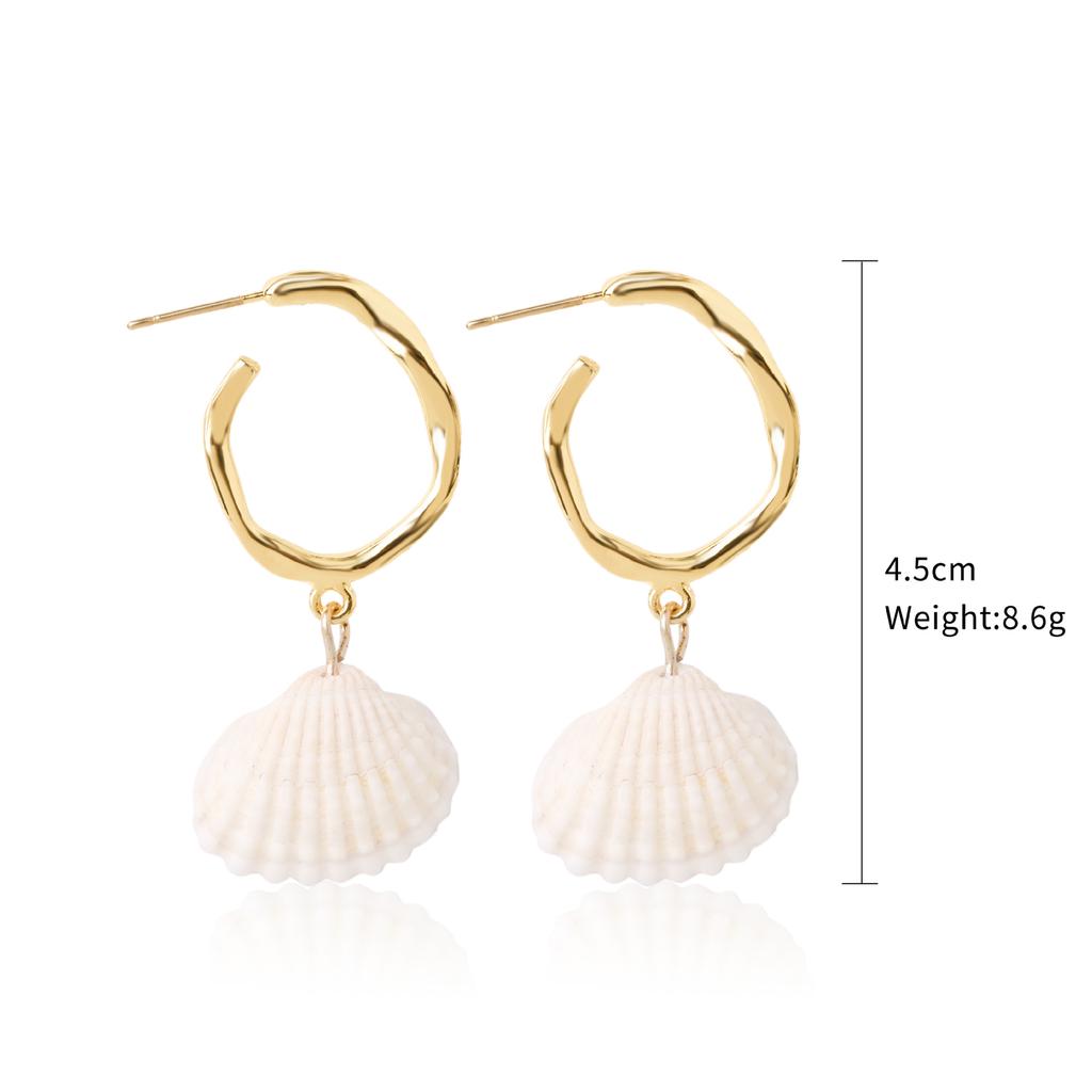 Bohemian Ins Marine Jewellery Shell Earrings Alloy Natural Summer Shell Earrings Trendy Earrings 2025 Lightweight Earrings for Sensitive Ears