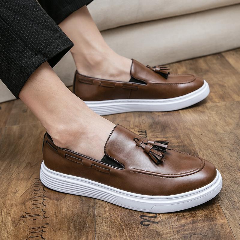 2024 Brand Soft Soled Comfortable Loafers Casual Versatile Men's Thick Soled Leather Shoes Men's Split Leather Shoes