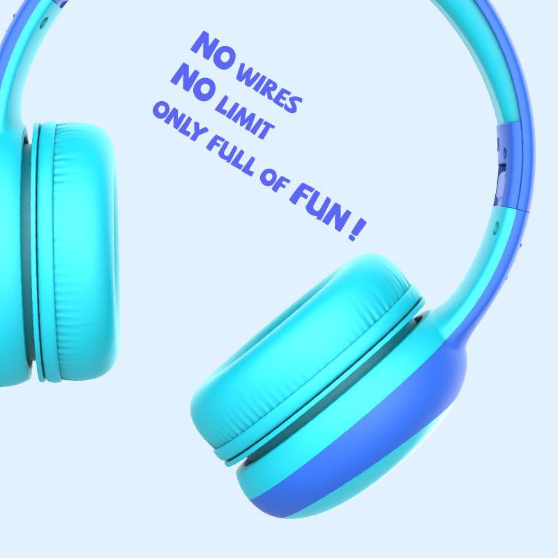 Детские наушники Bluetooth с микрофоном, детские беспроводные гарнитуры с защитой органов слуха с ограничением громкости 85 дБ, стереонаушники-вкладыши