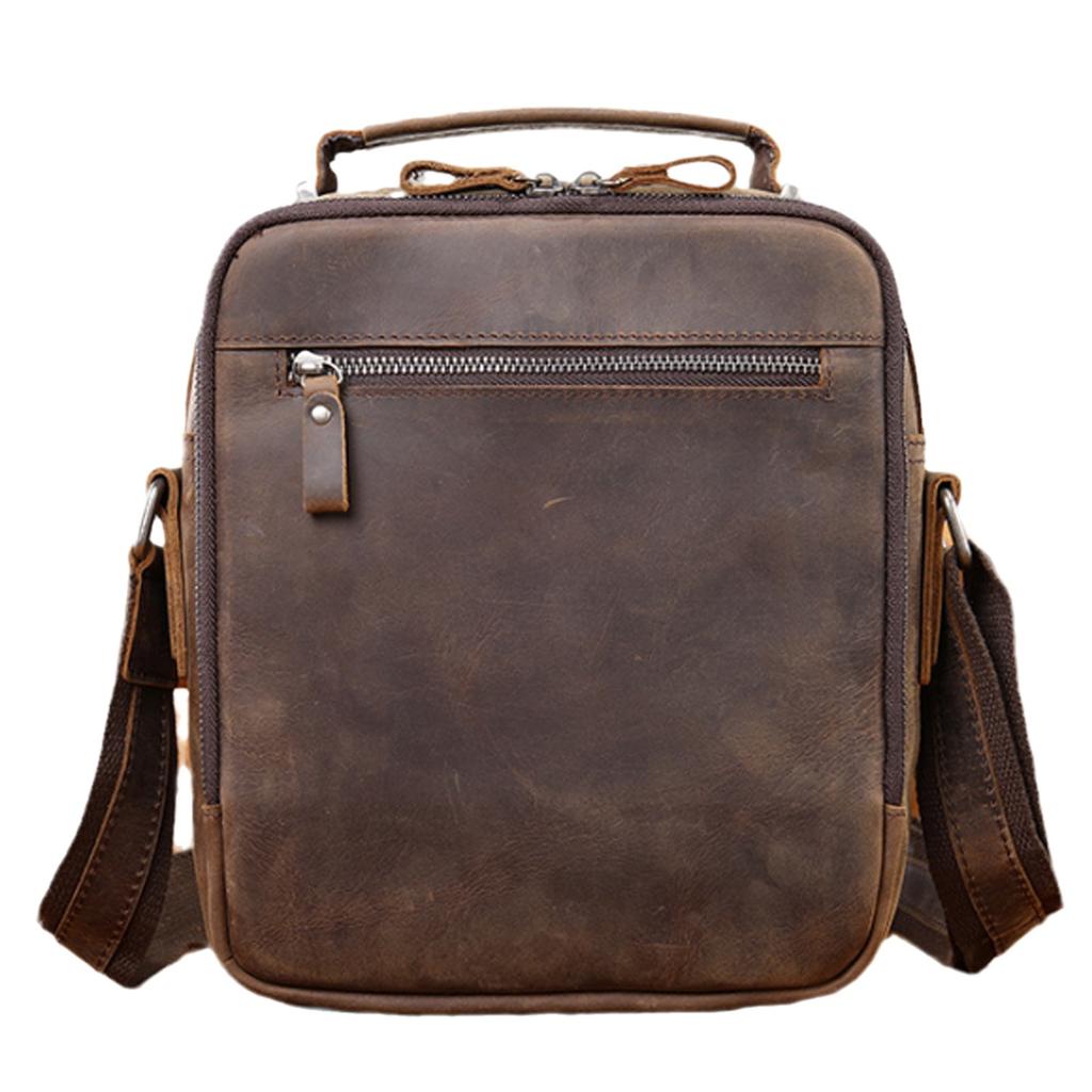 Модная трендовая сумка из натуральной кожи для мужчин на одно плечо из коровьей кожи с ремешком через плечо