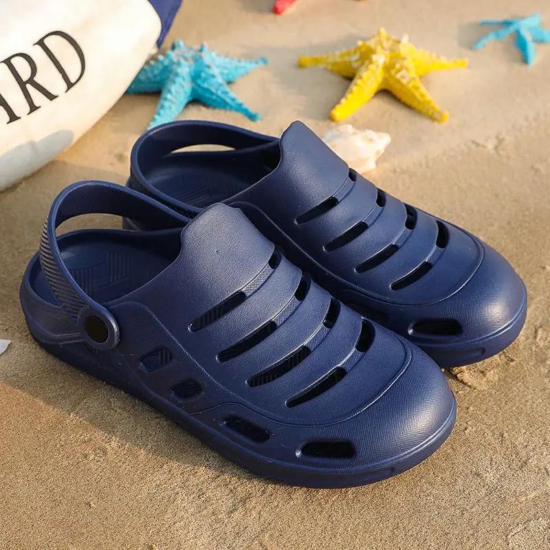 Fashion Platform Shoes Hole Plain Elegant Cheap Liquidation Comfortable Sandals Man Original Fun Trend 2025 Fashion Y2k Slippers for Men