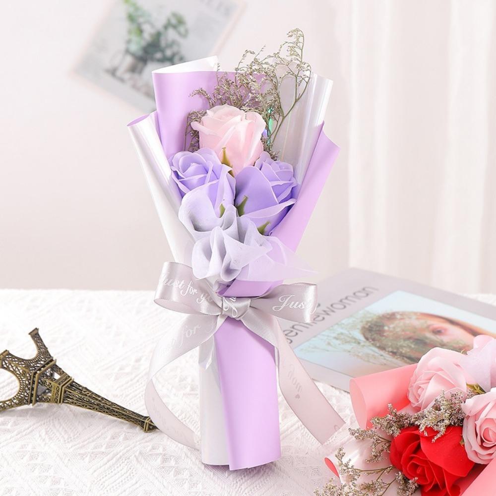 Artificial Rose Soap Flower 3 Heads Rose Soap Bouquet New Soap Flower  Wedding Home Decor