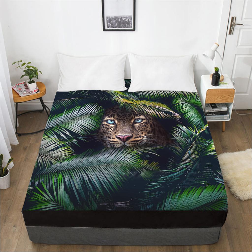 Постельная простыня с рисунком лесных животных, 3D-печать, наматрасник, простыня на резинке, постельное белье, одна штука