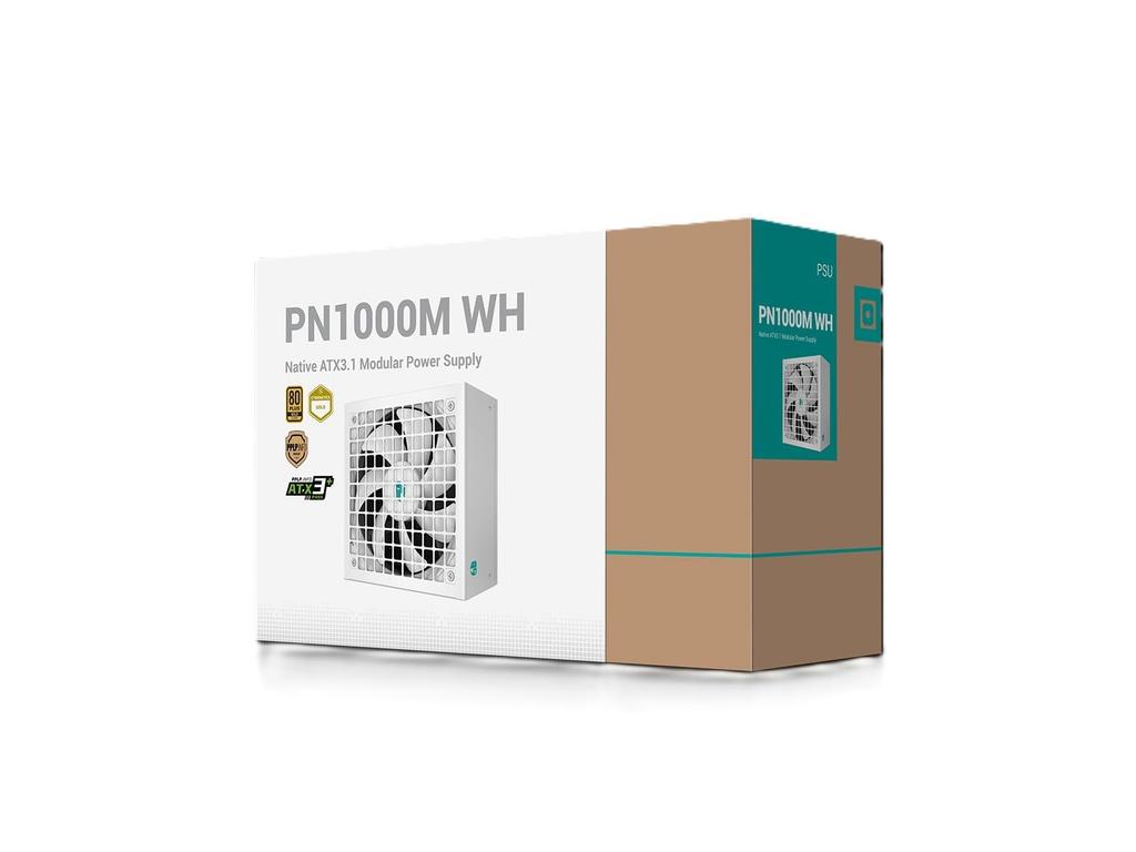 GamerStorm PN1000M WH PC Power Supply 80PLUS Gold ATX PCIe Fully PS1655 Unit, 1000W, Certified, 3.1, 5.1 Compatible, Modular, White,