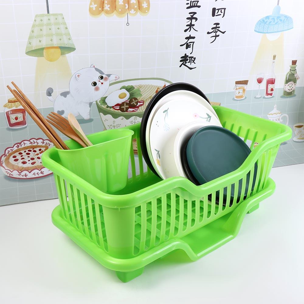Plastic Dish Drying Rack Durable Storage Basket Drain Board Utensils Drainer Rack  Spoons