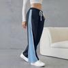 Women's Loose Wide Leg Sweatpants Casual Drawstring Elastic Waist Colorblock Sportswear Pants