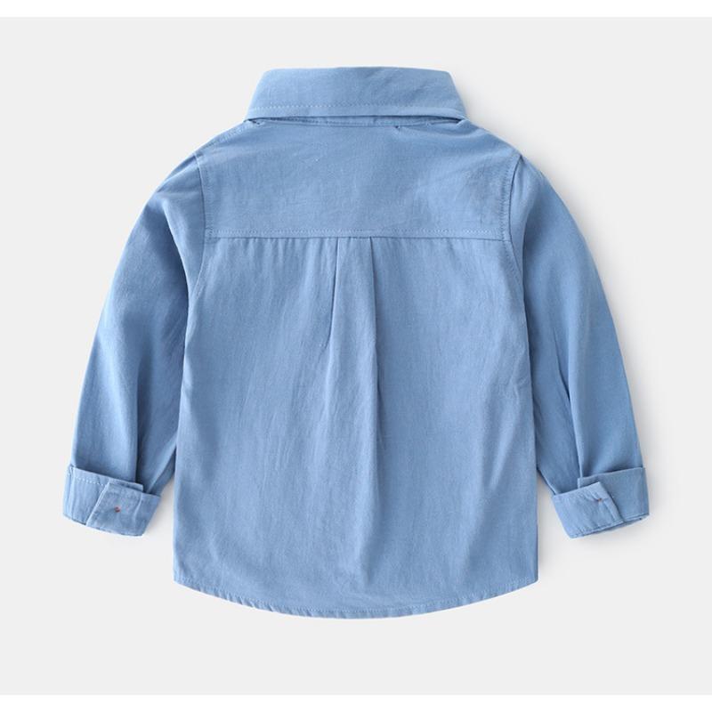 Осенняя новая детская одежда, однотонная рубашка с длинными рукавами, базовый топ