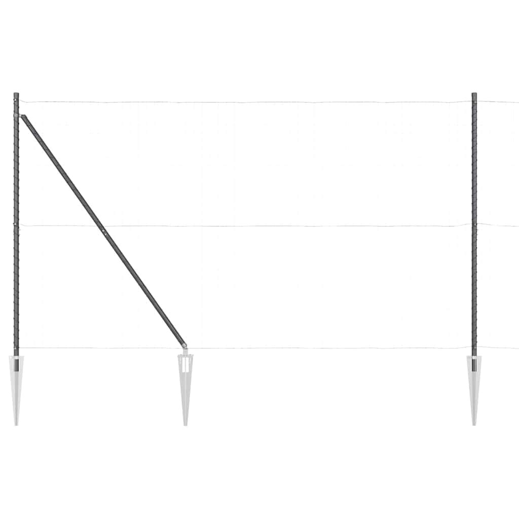 Fence Post with Drive in Sleeve 7 Pcs Grey