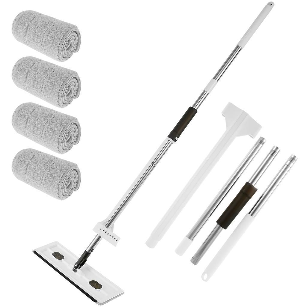 Вращающаяся на 360 ° плоская швабра для пола с 4 моющимися насадками из микрофибры для влажной и сухой уборки Mmagic Mop для мытья пола в домашних условиях