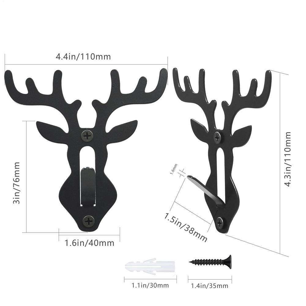 Steel Antler Skull Hooker Holder 6pcs Home Wall Mount Display Easy Installation Multi-Purpose Deer Head Hanger For Goats Bucks